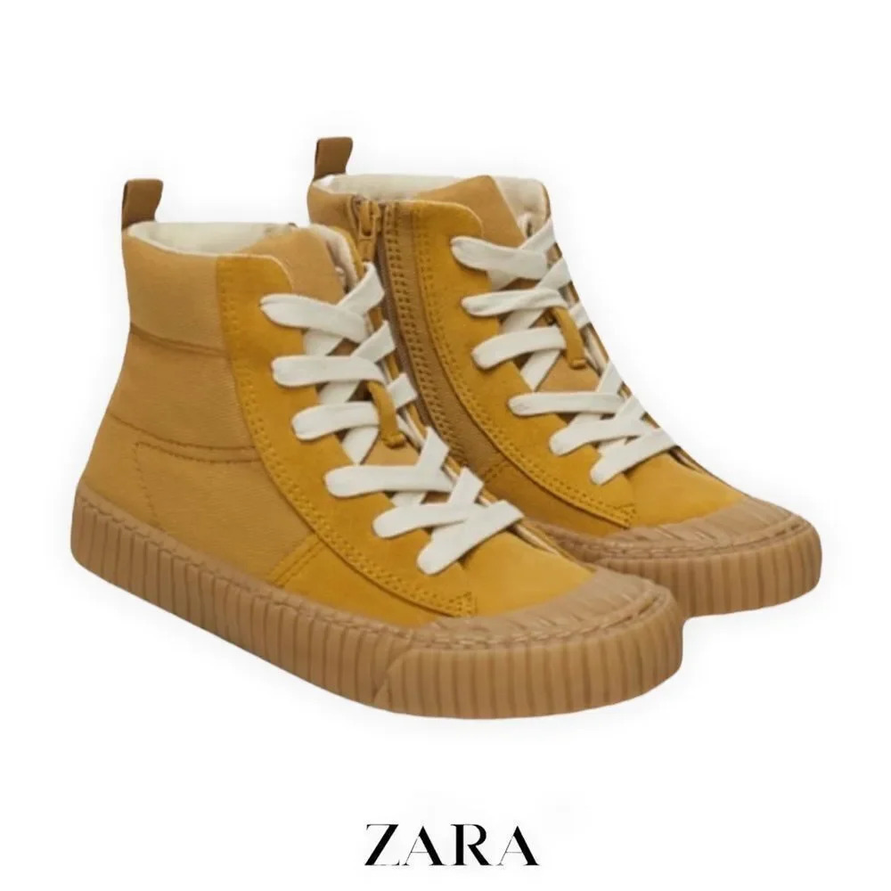 ZARA Kids | Mustard | CONTRASTING HI-TOP SNEAKERS
